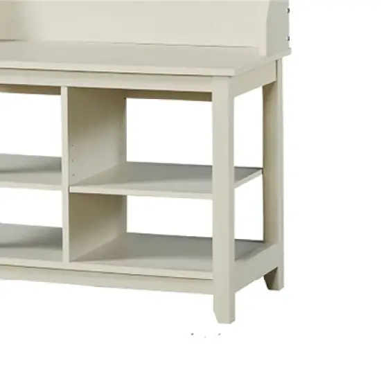 Saint Birch Salisbury 31.5-inches Hall Tree and Shoe Bench, Antique White image {2}