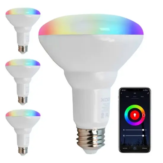 XODO LB1 (4-Pack) Smart Wi-Fi BR30 E26 Dimmable Flood Light Bulb LB1 image {1}