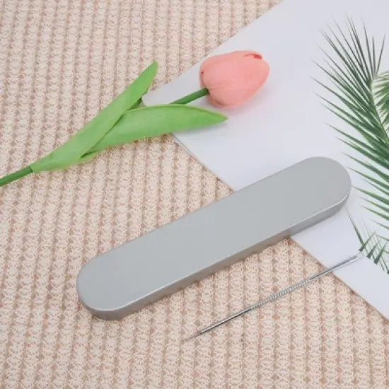 Unique Bargains Convenient Double-headed Pimple Extractor Tool Kit Silver Tone 1 Set image {5}