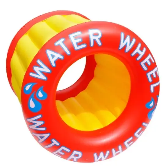 Swimline 40" Inflatable 1-PersonWater Wheel Swimming Pool Raft Toy - Red/Yellow image {3}