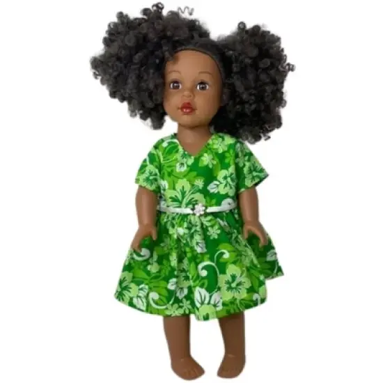 Doll Clothes Superstore Size 5 Girl Matching Girl & Doll Green Dress image {2}