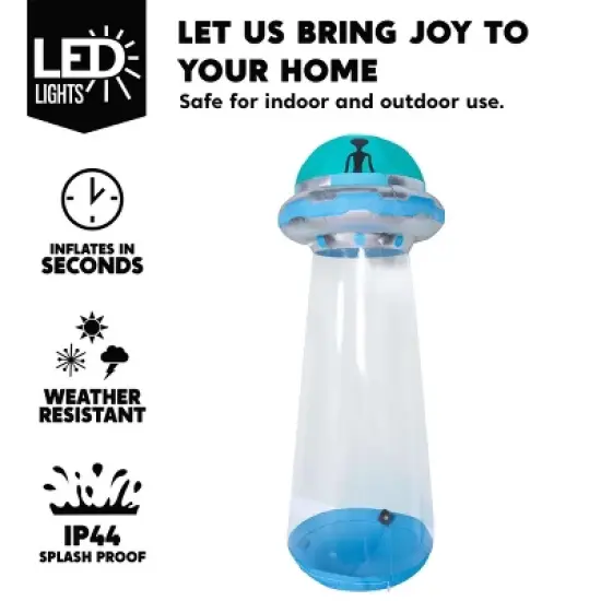 Joyfy 12 FT Tall Halloween Inflatable Outdoor Decoration, Inflatable UFO with Built-in LEDs for Halloween Party Yard Garden Lawn Outside Decoration image {2}