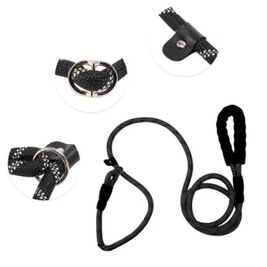 Unique Bargains Nylon Dog Leash Sponge Handle Reflective Rope Length 70.87" Diameter 1/2 inch image {3}