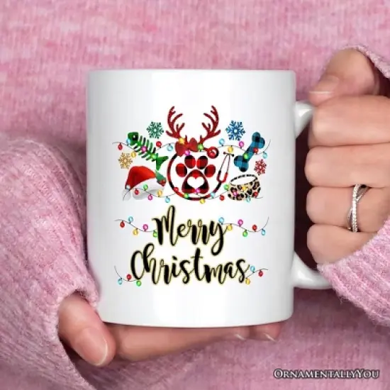Pet Themed Buffalo Plaid Veterinarian Christmas Mug, Animal Owner Gift (Non-Custom Only)| OrnamentallyYou image {2}