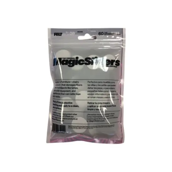 Magic Sliders 60pc 1" Round Ultra HD Adhesive Pads Brown Resealable image {1}