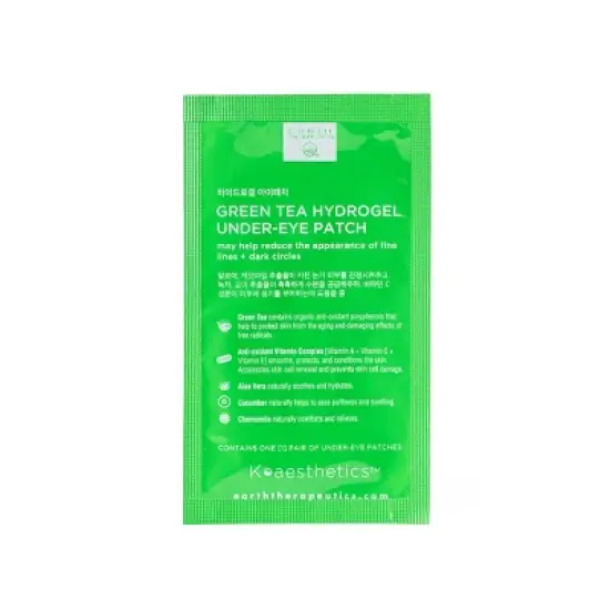 Earth Therapeutics Green Tea Hydrogel Under Eye Patches Facial Treatment - 5ct image {3}