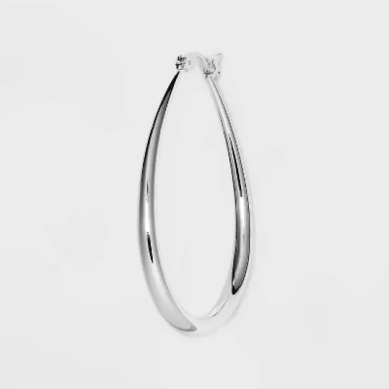 Sterling Silver Teardrop Hoop Earrings - A New Day&trade; Silver image {2}