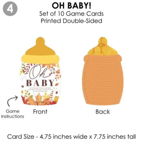 Big Dot of Happiness Fall Foliage Baby - 4 Autumn Leaves Baby Shower Games - 10 Cards Each - Gamerific Bundle image {7}