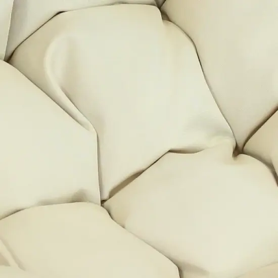 Sunnydaze Outdoor Resin Wicker Patio Lorelei Hanging Basket Egg Chair Swing with Cushions and Headrest - Beige - 2pc image {3}