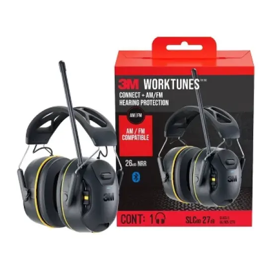 3M Company WorkTunes Connect AM-FM Wireless Hearing Protector with Bluetooth Black image {11}