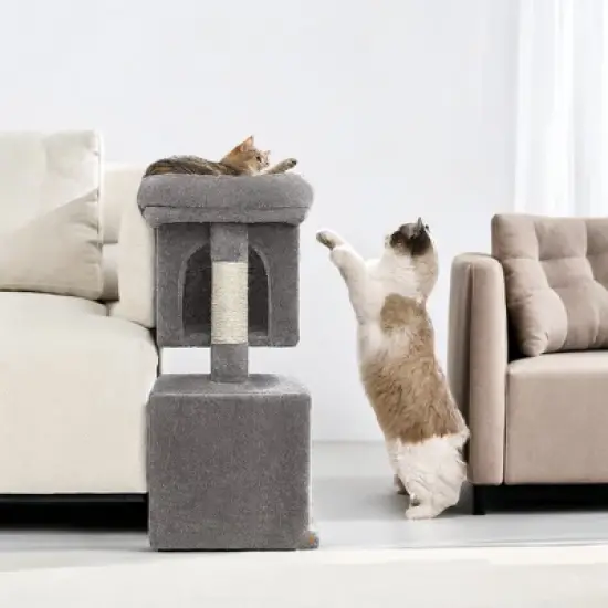 Cat Tree, 29.1-Inch Cat Tower, Cat Condo for Large Cats up to 11 lb, Large Cat Perch, 2 Cat Caves, Scratching Post, Cat Houses for Indoor Cats image {3}