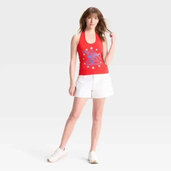 Women's Budweiser Halter Graphic Tank Top - Red image {2}