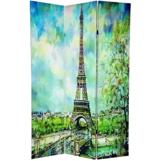 6' Tall Double Sided Paris Room Divider - Oriental Furniture image {2}