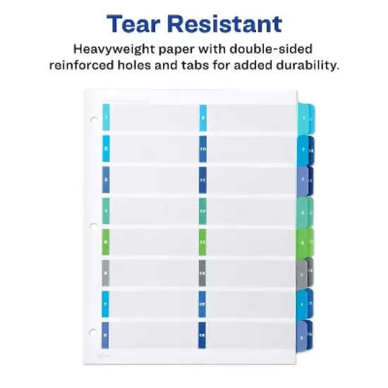 Avery Ready Index Customizable Table of Contents Double Column Dividers 16-Tab Ltr 11320 image {4}