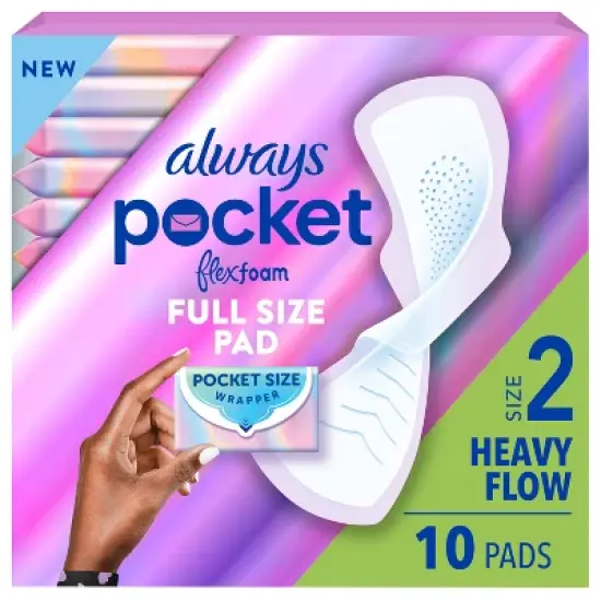 Always Pocket Flexfoam Size 2 Unscented Pads - Heavy image {10}