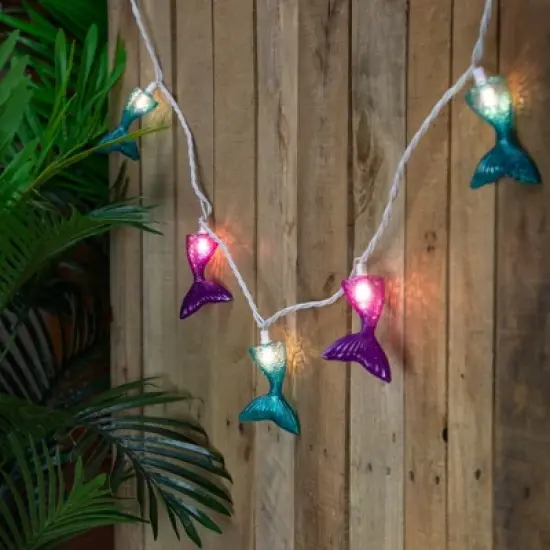 Northlight Mermaid Tails Patio Light Set - 6' White Wire - 10ct image {1}