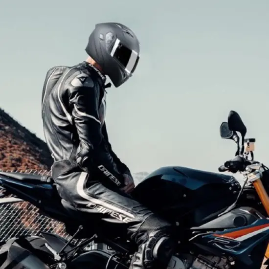 VEVOR Motorcycle Helmet, 22.4-22.8 in,Unmasked, Smart Street ABS & High Density Helmet with Bluetooth Slot & Interchangeable Lens, Black image {1}