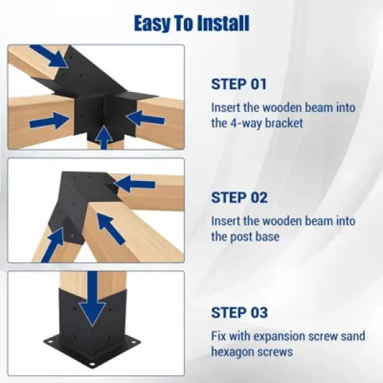 Pergola Bracket Kit,for Gazebos, Patio Pergolas, Log Cabin Outdoor image {7}