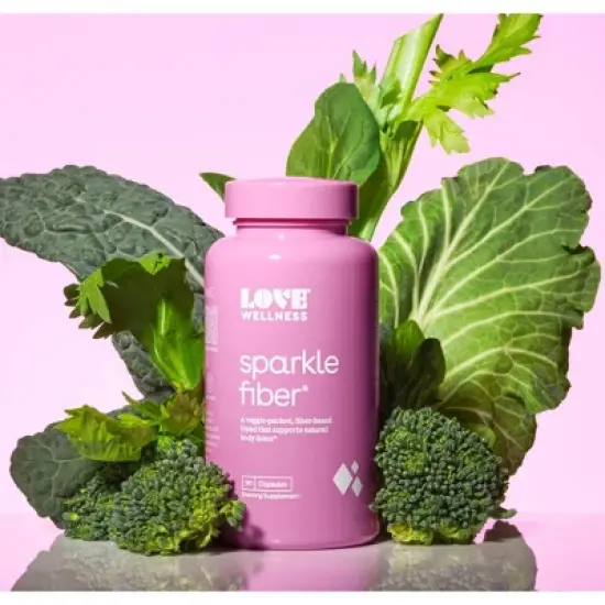 Love Wellness Sparkle Fiber Vegan Supplements for Easier Digestion & Regularity - 90ct image {3}