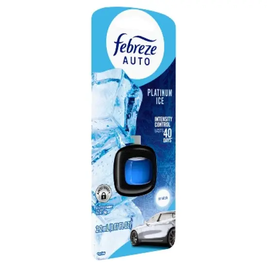 Febreze Car Auto Platinum Ice: Adjustable Scented Vent Clip Freshener, Phthalate-Free, Disposable, 40-Day Duration image {10}