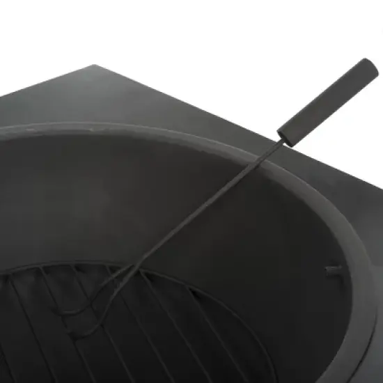 Leros Square Outdoor Fire Pit - PIT2002 - Black - Safavieh image {4}