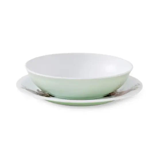 Royal Worcester Wrendale Designs Little Wren Plate & Bowl Set - Durable Melamine Lunch Plate & Reusable Bowl - Dishwasher Safe image {1}