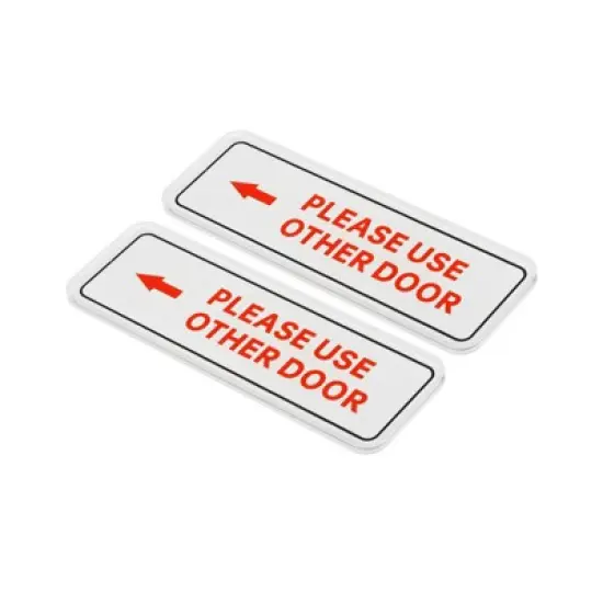Unique Bargains Acrylic Self-Adhesive Decor Please Use Other Door Left Arrow Sign image {5}