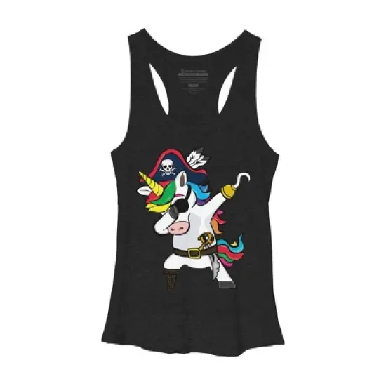 Women's Design By Humans Dabbing Dance Pirate Unicorn Gifts Funny Halloween Costume Gift By lukesstore Racerback Tank Top image {3}