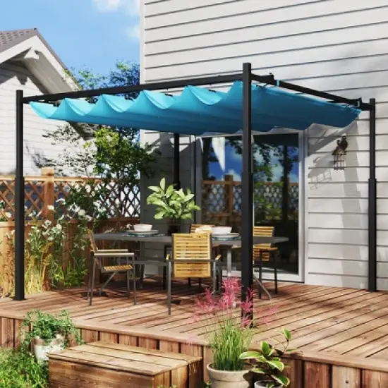 10' x 10' Retractable Pergola, UPF30+ Patio Pergola image {2}