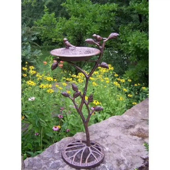 34" Meadow Birdbath - Antique Bronze - Oakland Living image {1}