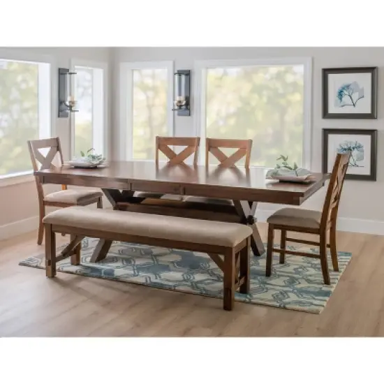 6pc Jackson Extendable Dining Table Set Hazelnut - Powell Company image {1}
