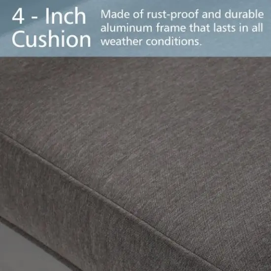 Aoodor Outdoor Aluminum 2 Seater Sofa Chair, Deep Seating Conversation Set Outdoor Loveseat Sofa Furniture Set image {2}