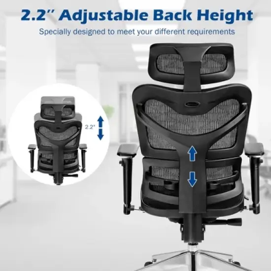 Costway Ergonomic Mesh Office Chair Adjustable High Back Chair w/ Lumbar Support image {5}