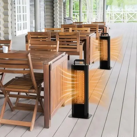 Tangkula 1200W Freestanding Double-Sided Patio Heater Automatic Shut-Off with Handle image {2}