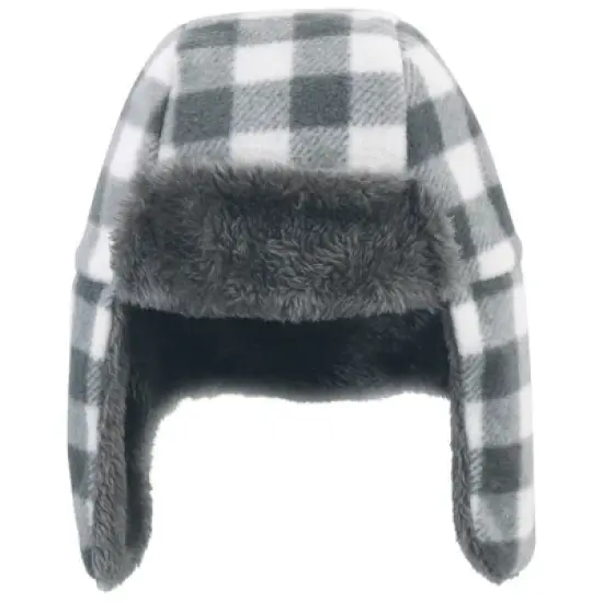 Hudson Baby Unisex Baby Trapper Hat, Mitten and Bootie Set, Charcoal White Plaid image {2}