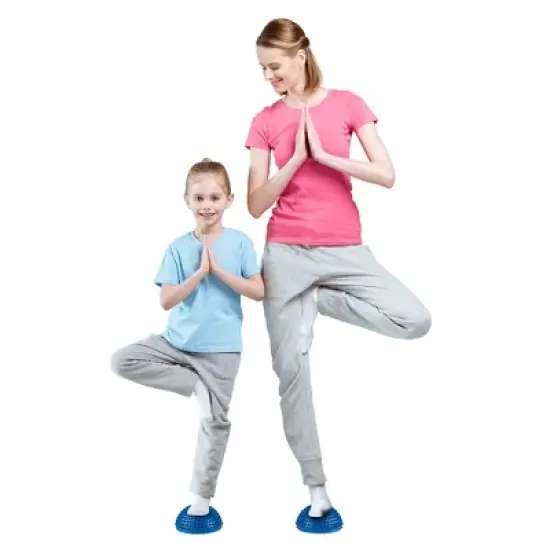 Toy Time Kid's Hedgehog-Style Balance Pods and Half Dome Exercise Stepping Stones - Set of 6, Red/Blue/Green image {5}