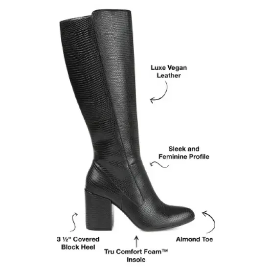 Journee Collection Womens Tavia Tru Comfort Foam Extra Wide Calf Block Heel Knee High Boots image {7}