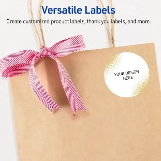 Avery Round Labels, Gold Blush Pattern, 2" Diameter, 120 Total image {5}