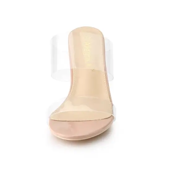 Allegra K Women's Clear Slide Stiletto Heels Sandals image {1}