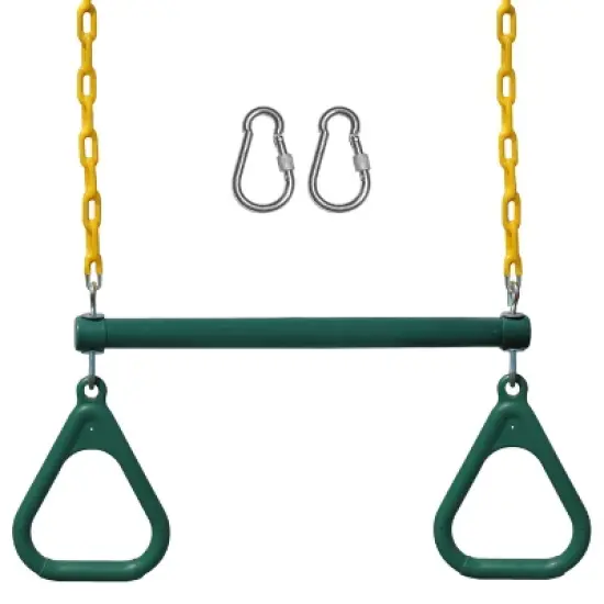 Jungle Gym Kingdom Swing Trapeze Bar Set With Rings Outdoor Swingset For Kids Playground & Treehouse With Accessories & Locking Hardware 18" Inch image {4}