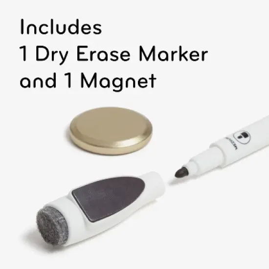 U Brands 15"x23" Metal Frame Arch Dry Erase Board Gold: Magnetic Whiteboard, Wall Mount, Includes Hardware image {4}