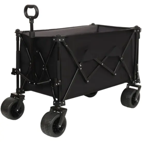 DSVIMOY Foldable Wagon with Extended Tailgate, Extra Long Extender Wagon Cart, Beach Wagon, Black&Gray, 55.12"*22.83"*43.31" image {5}