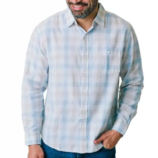 Hope & Henry Mens' Linen Long Sleeve Button Down Shirt image {5}