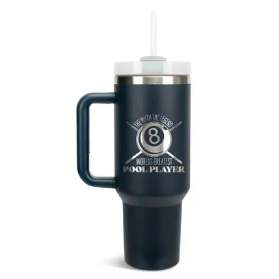 100 North World's Greatest Pool Player 8 Ball Wrap-Around 40 Oz. Stainless Steel Water Bottle Coffee Mug, Spill & Leak Resistant, Travel Tumbler with image {5}