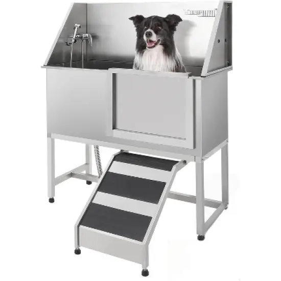 Professional Stainless Steel Pet Dog Bathing Station With Stairs image {8}