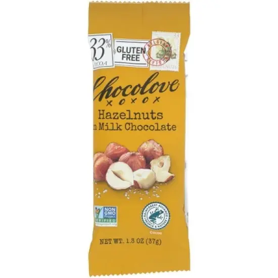 Chocolove Hazelnut in Milk Chocolate Bar - 12 bars, 1.3 oz each image {1}