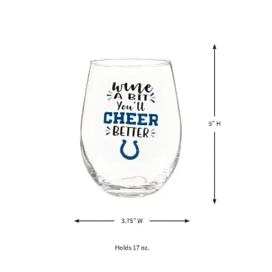 Evergreen Indianapolis Colts, 17oz Boxed Stemless Wine image {1}