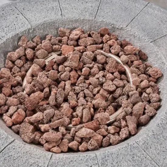 Dino Lightweight 31.75" Concrete Gas Fire Pit Gray - Christopher Knight Home image {2}