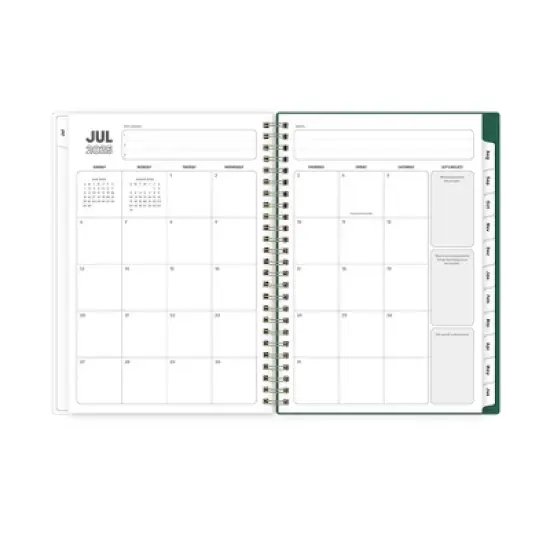 Blue Sky 5.875"x8.625" 2025-2026 Weekly/Monthly Wirebound Planner Smooth Frosted Sammie Green image {5}