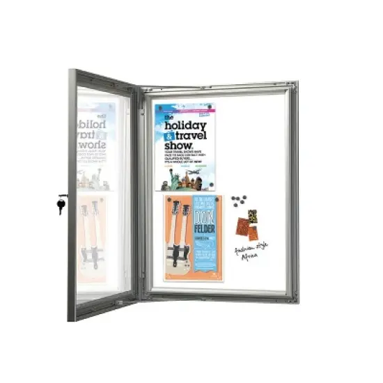 Azar Displays Small Enclosed Magnetic Message Board w/ Lock & Key image {3}